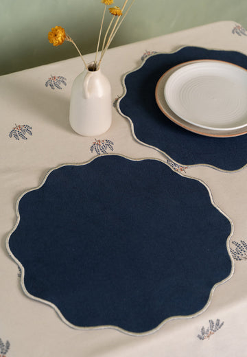Lotus Table Mats in Blue (Set of 2)