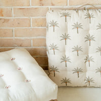 The Calm Palm  Floor Cushions in Grey