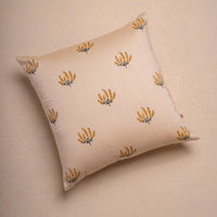 Marigold Silk Cushion-Handblock printed