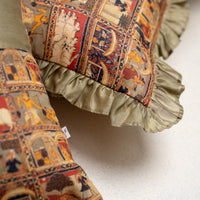Pichwai Silk Cushion-Handpainted Design