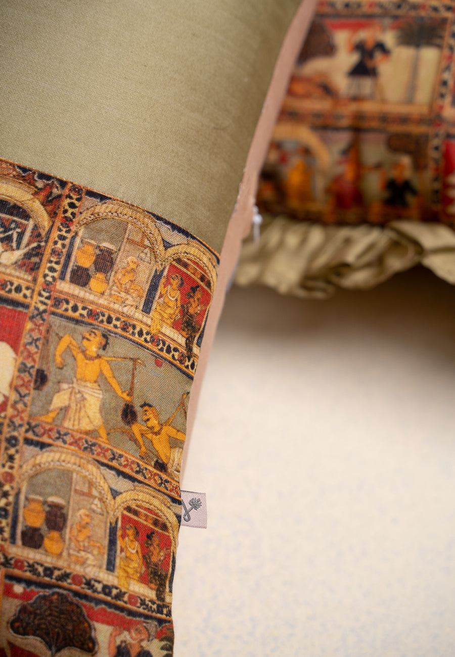 The Pichwai Silk Lumbar Cushion