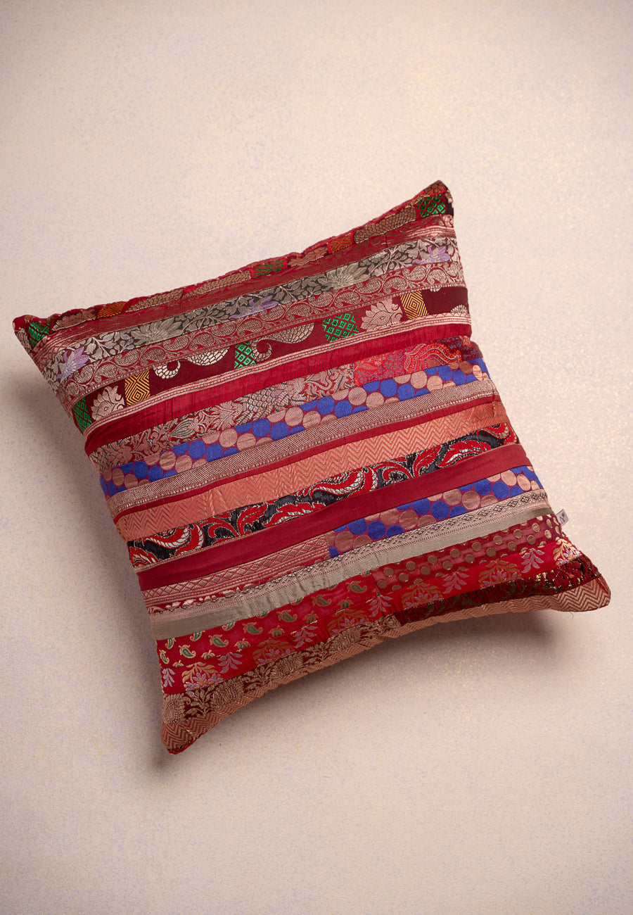 A Silk Mosaic in Red Cushion