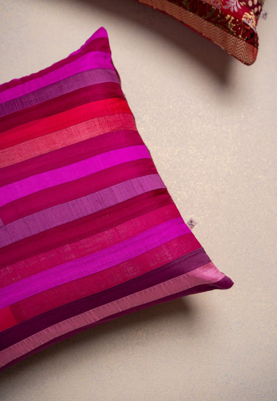 A Silk Mosaic in Pink Cushion