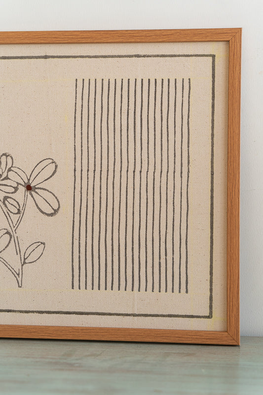 The Firangipani Striped Artwork - Handblock printed