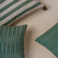 Sage Green Butti Cushion Cover in Handwoven Fabric