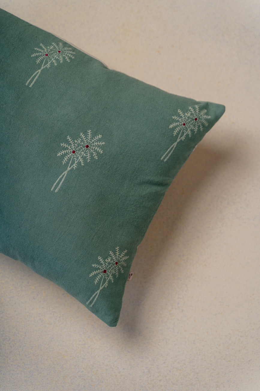 Palm Butti Cushion Cover (Hand Block Printed)
