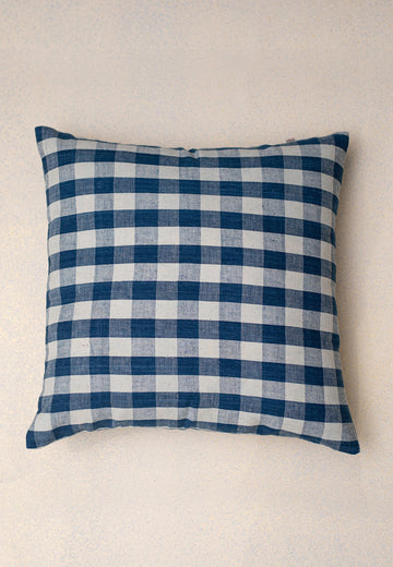 Indigo Checkered Handwoven Cushion