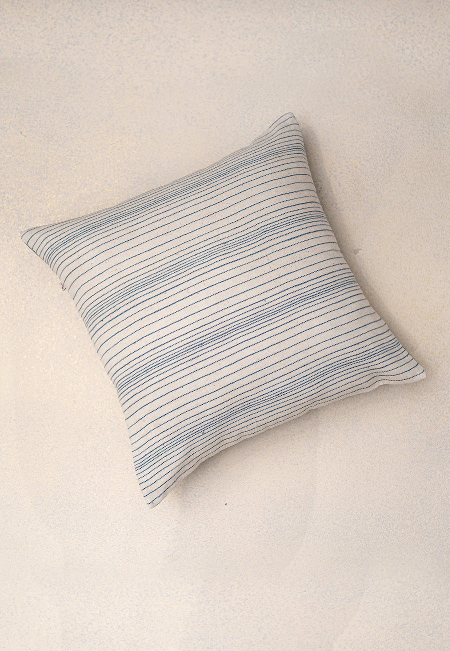 Kantha  Handwoven White Cushion